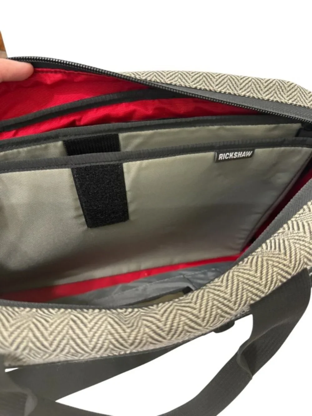 Rickshaw Laptop Messenger Bag Briefcase Houndstooth Removeable Inserts 15.5 x 10